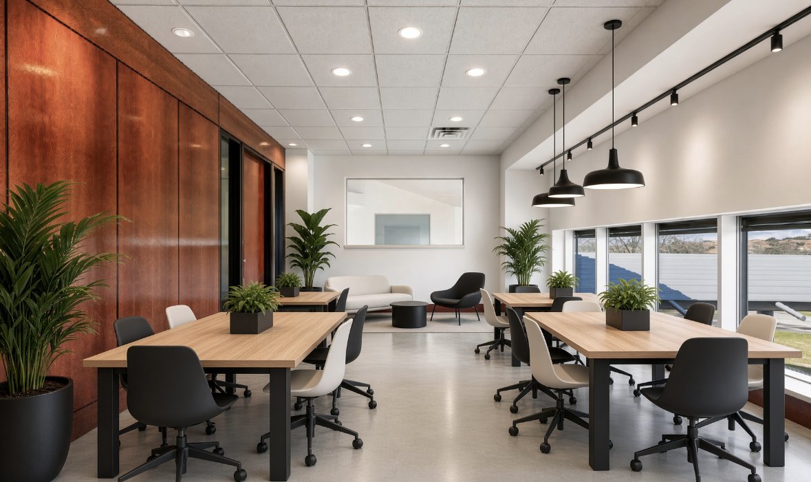 Concept rendering of the shared workspace